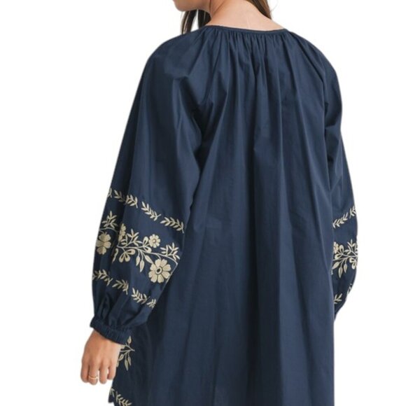 Navy Blue Floral Mini Spring Dress - Picture 7 of 13